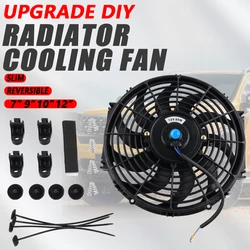 Car Air Conditioning Electronic Radiator Cooling Fan Universal 7/9/10/12 Inch 12V 80W 2100RPM Blade Electric Cool Mounting Kit