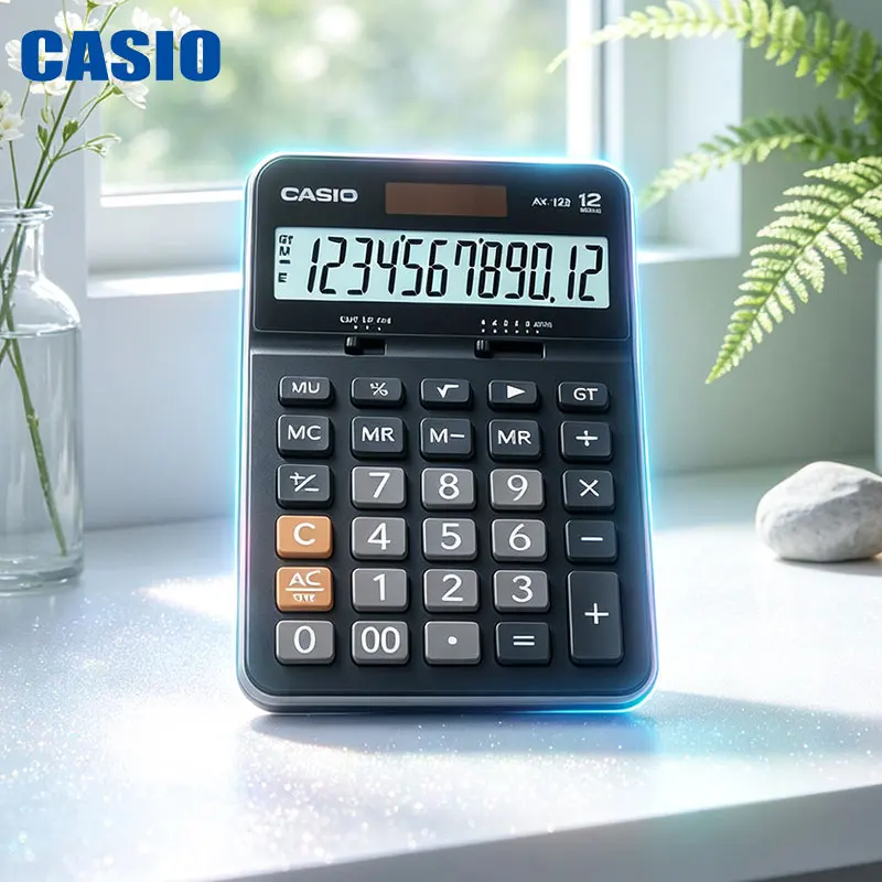 Casio AX-12B/DX-12B/ MS-20YC Financial quiet computer, high-end office, large font, high contrast display, silent keys