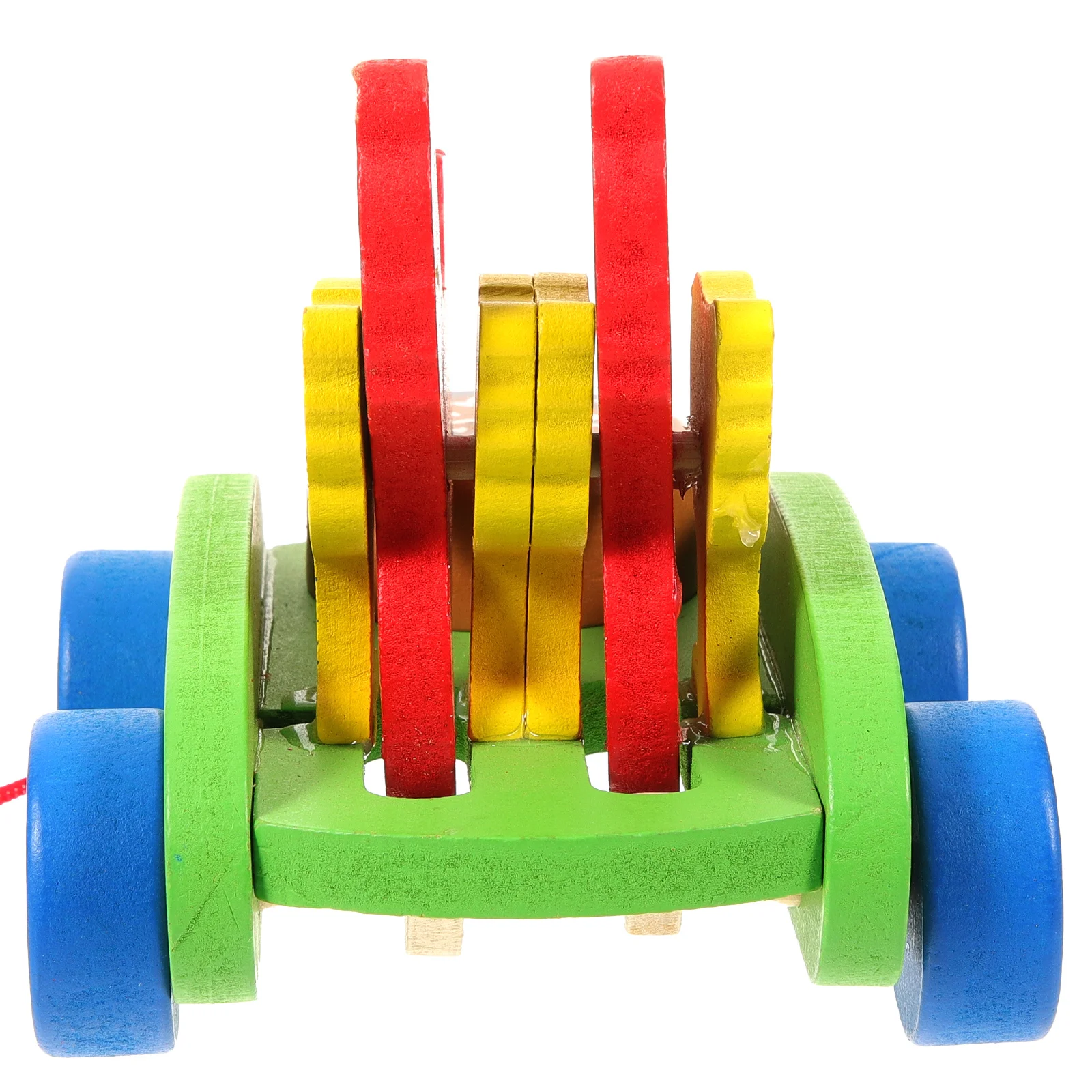 1 Stuks Baby Educatief Trekkoord Karretje Schattig Kippenhouten Speelgoed Vroeg Leren Voertuig Cognitief Leuk Kinderspeelgoed