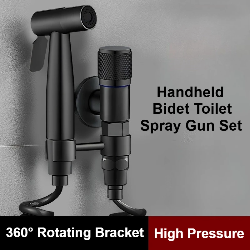 

High Pressure Spray Gun Set Handheld Toilet Bidets Set Bathroom Portable Handheld Toilet Sprayer Bidet Faucet Cleaing Tools