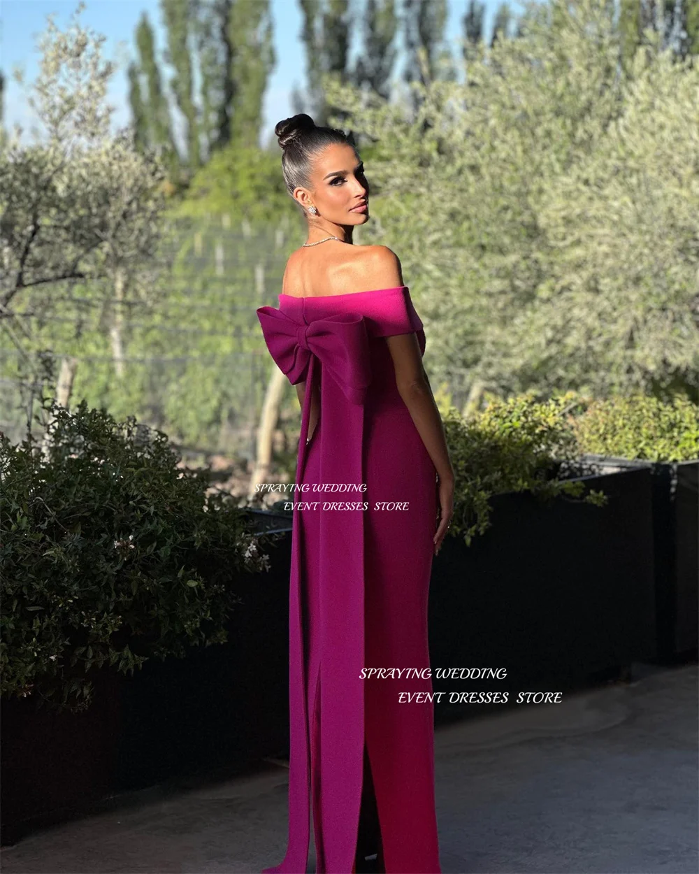 SPRAYING – robe de soirée de forme sirène, élégante, rouge, épaules dénudées, manches courtes, longueur au sol, robes d'occasion formelles personnalisées