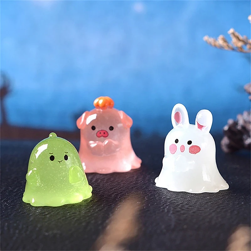 Figurine Miniature de Dessin Animé, Lapin Shoous, Dragon, Grenouille, Cochon, Fantôme, Beurre, Micro Paysage, Décor de Noël, Maison de Courses, Jouet