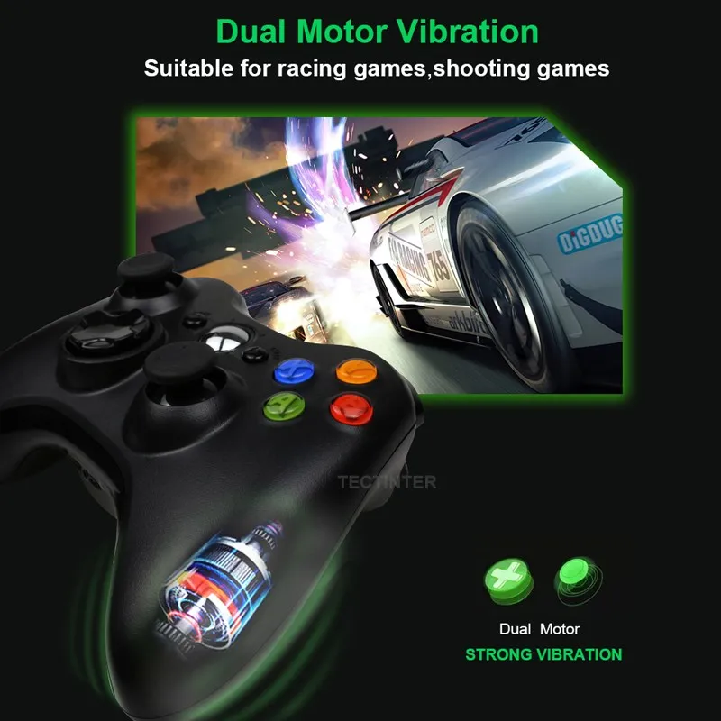 وحدة تحكم ألعاب لاسلكية مع اهتزاز مزدوج ، لوحة ألعاب لـ Microsoft Xbox ، عصا تحكم وحدة التحكم ، كمبيوتر ، وحدة تحكم