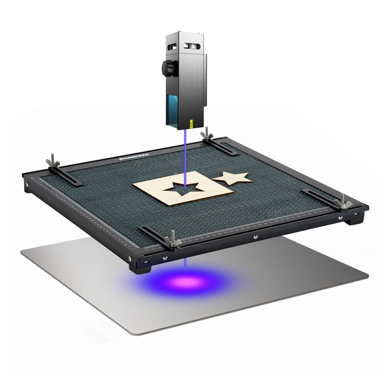 ATOMSTACK F2 Laser Cutting Honeycomb Working Table All-metal Structure Steel Panel Board Platform with Measurement 400x400mm