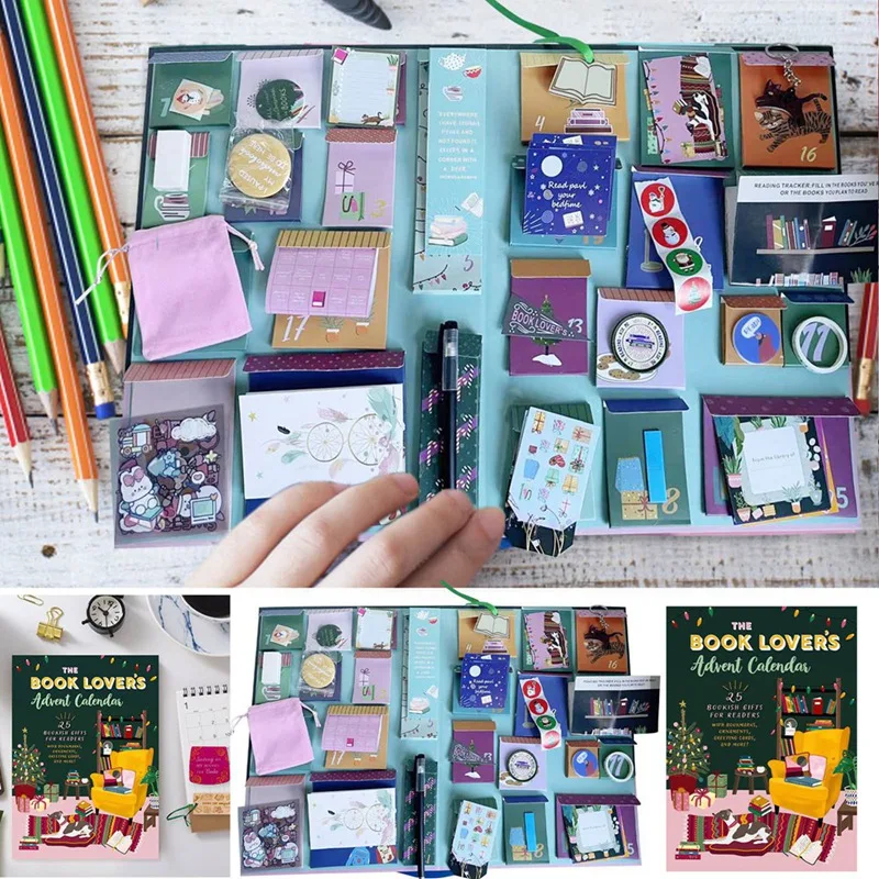 HOT-The Book Lover's Advents Calendar,25 Bookish Gifts For Book Lovers Adult, Booklovers Reading Advents Calendar With Gifts