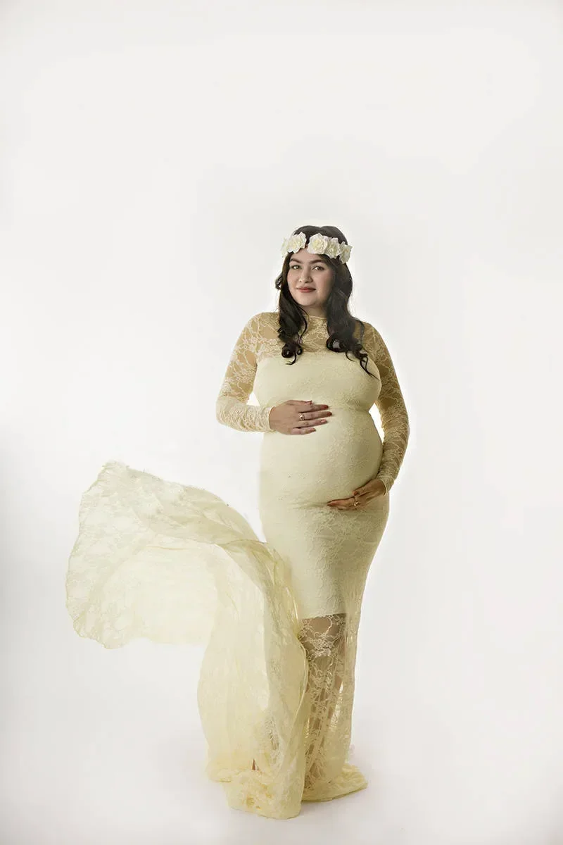 Summer Maternity Photography Props Maxi Maternity Gown Lace Maternity Dress Fancy Shooting Photo Pregnant Dress