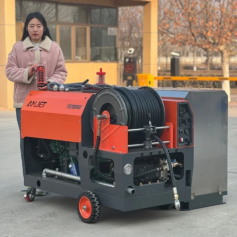 high-end customized 300bar60Lpm water rat pipe dredging machine industrial high pressure dredging machine