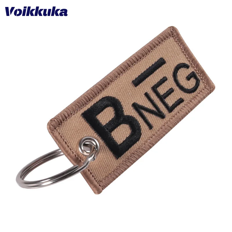 1 PC Wholesale 8 Kinds Blood Type Seal Keychain Both Sides Embroidery Car Motorcycle Key Accessories Backpack Pendant Chain