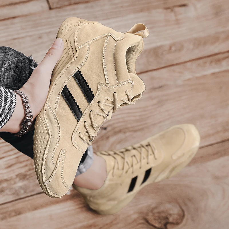 Autumn and Winter Golf Shoes Men's High Ankle Golf Shoes Large 46 Spikeless Track and Field Golf Boots Men's Golf Shoes