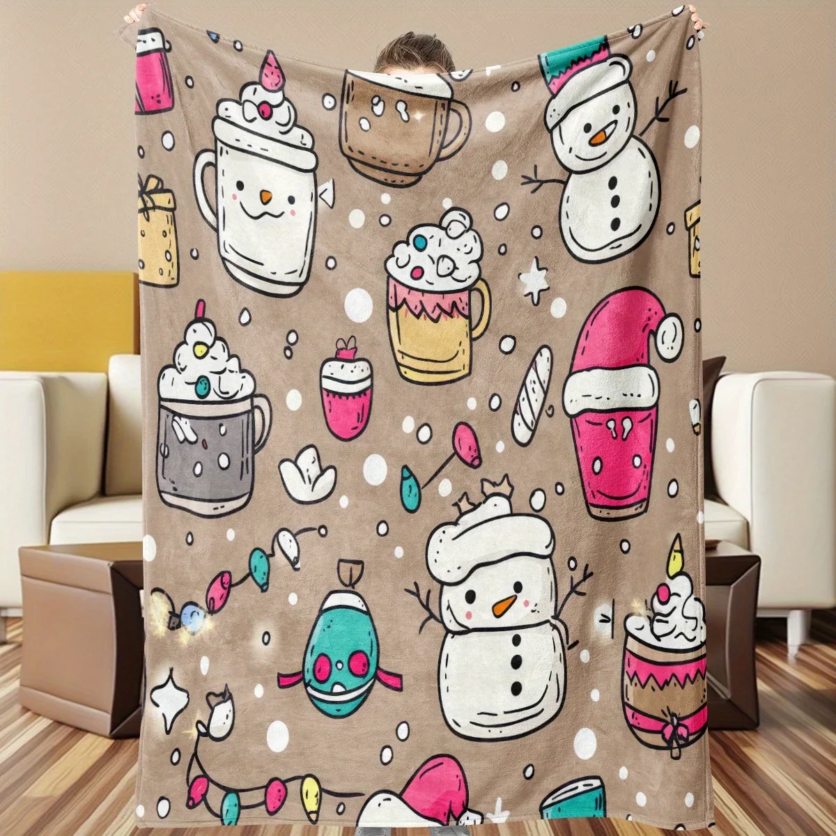 

Winter-Themed Flannel Blanket - Double-Sided Thickened Bedspread & Quilt Cover