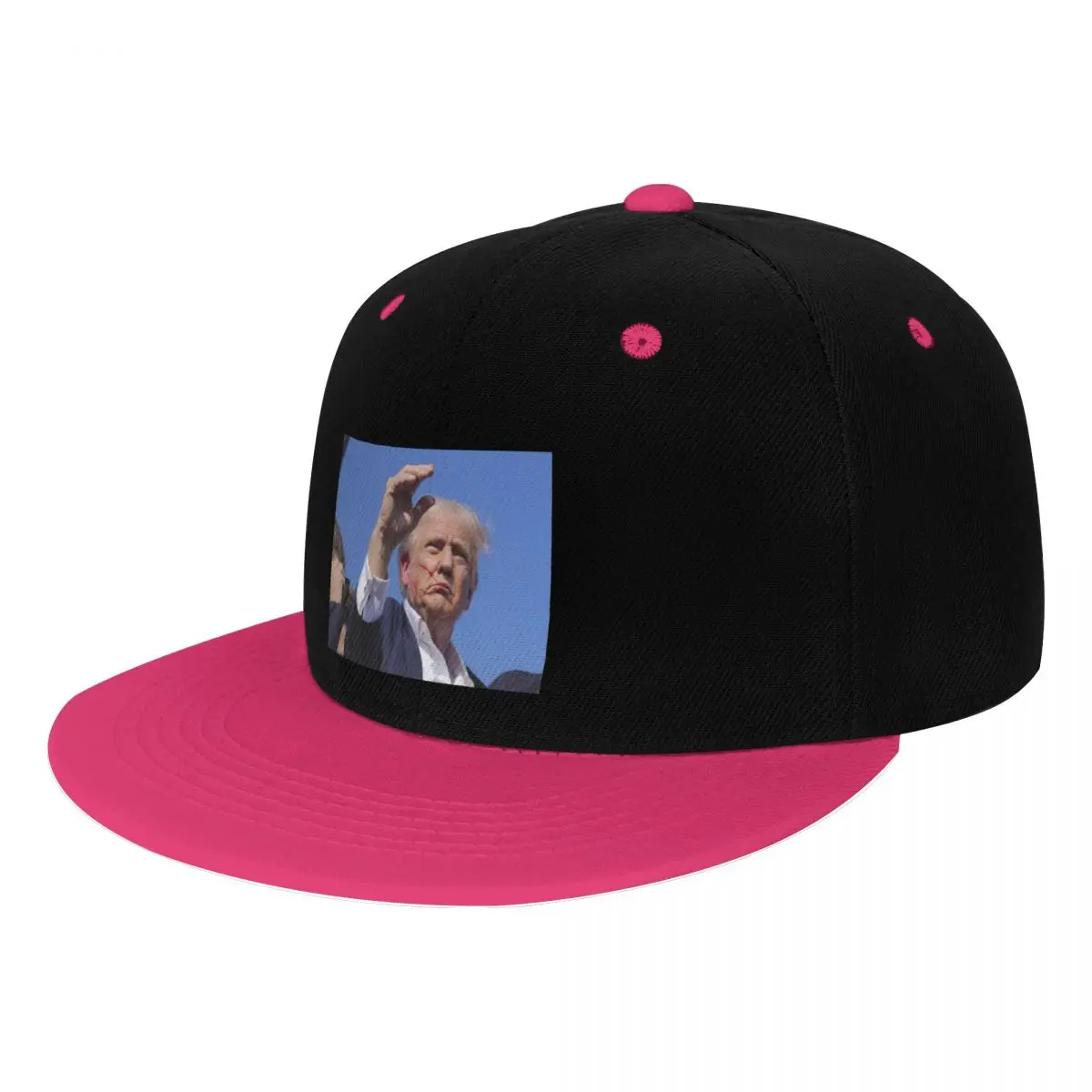 Con una cara dura, Trump gritó por un sombrero de hip hop estampado, un sombrero ajustable y cómodo unisexual