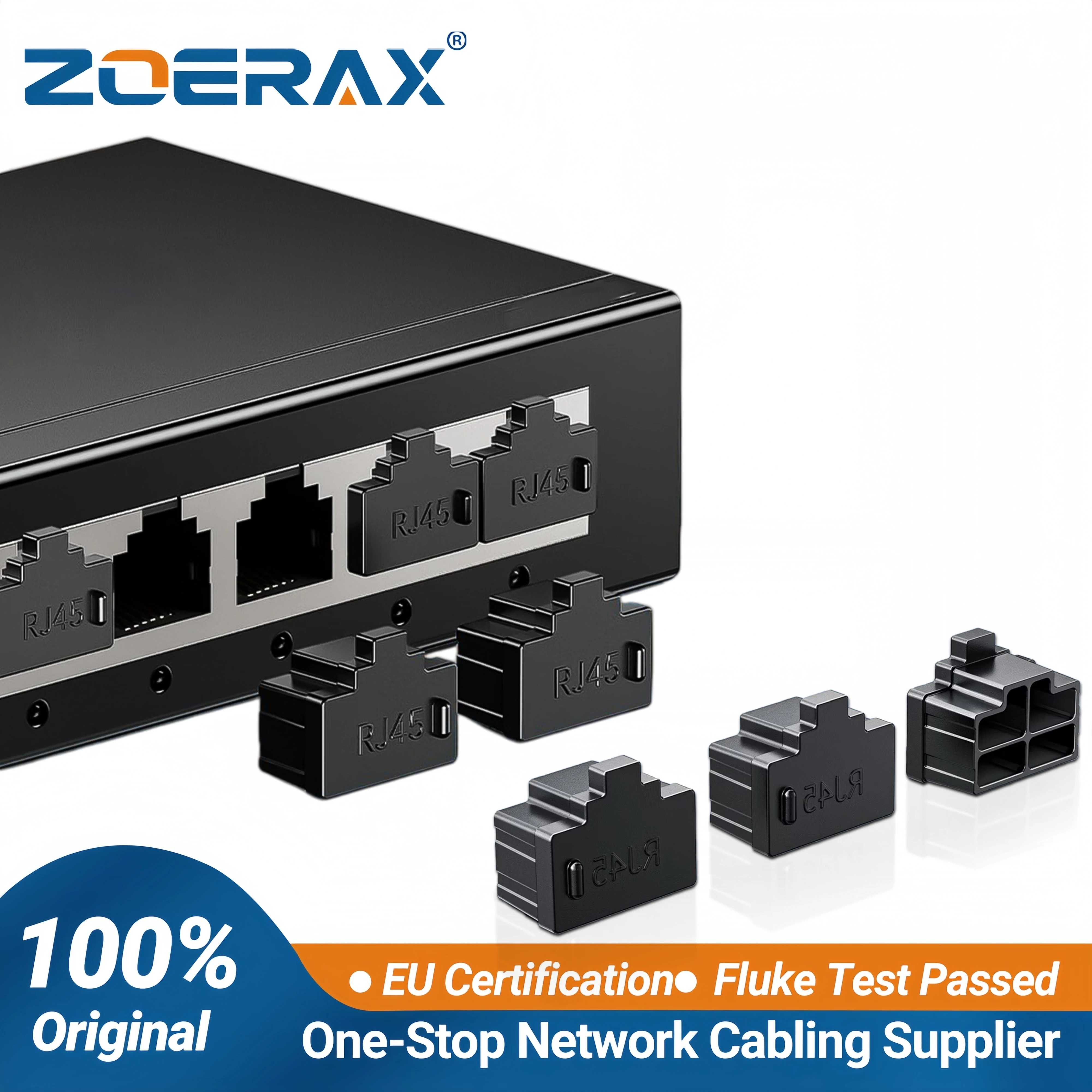 ZOERAX RJ45 Port Dust Plug Port Reusable Ethernet Port Protector Dustproof Moisture-Proof for Router, Switch, Patch Panel