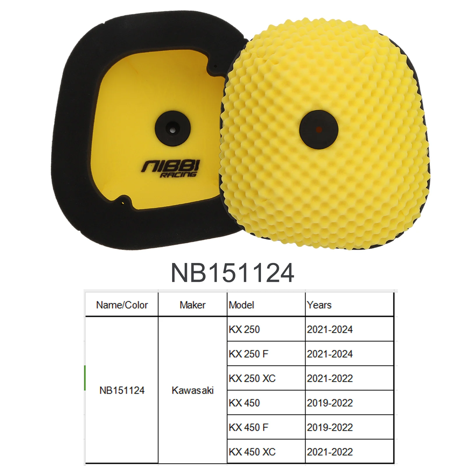 NIBBI Motorrad-Schaumluftfilter für Suzuki RMZ 450 Honda CRF 250 Kawasaki KX 250/450 F 2016-2022 Dirt Bike Luftreiniger – Detail 7