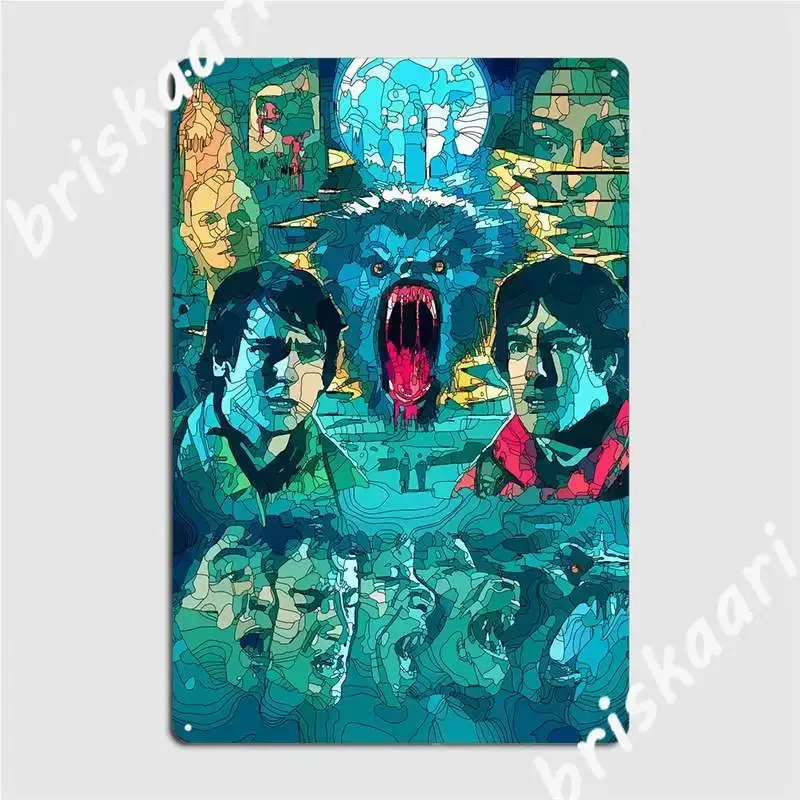 An American Werewolf In Lo Metal Sign Decoration Cinema Living Room Mural Wall Decor Tin Sign Posters