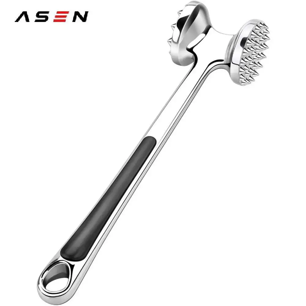 

NONE Profession Meat Hammer Portable Loose Tool Meat Tenderizer Needle Dual-Sided Meat Mallet with Rubber Comfort Grip Handle