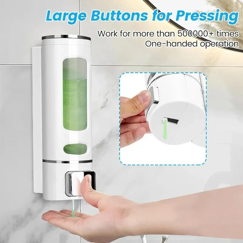 

Liquid Soap Dispenser 400ml Wall Mounted Refillable for Bathroom Kitchen Hotel Shower Gel Lotion Pump for Toilet Bathroom Hotel