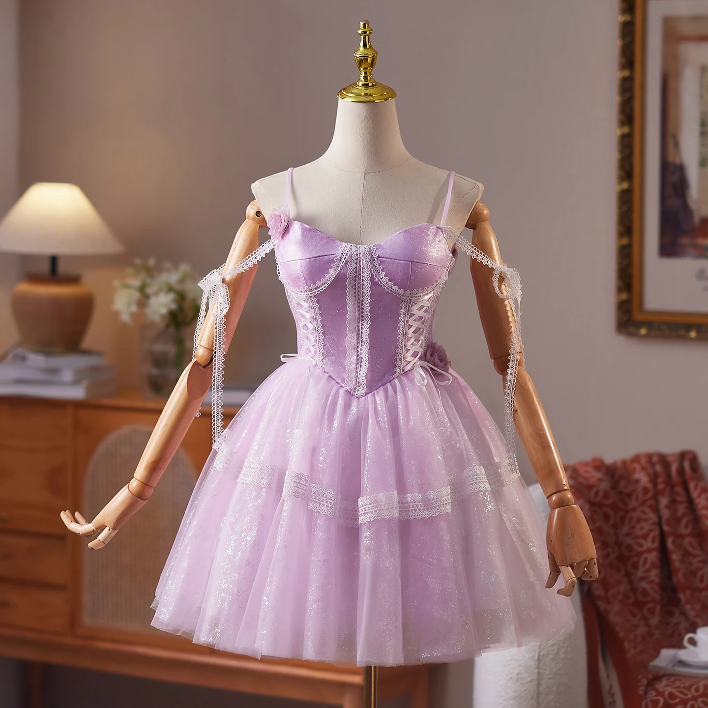 

Purple Party Dress Short Quinceanera Dresses Simple 15 Year Old Dress Classic Birthday Spaghetti Strap Ball Gown Customized