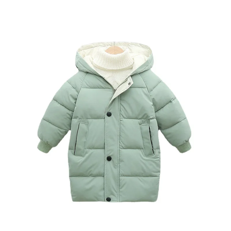 Children  wear down cotton-padded jacket with thick cotton-padded jacket baby long coat 2023 new autumn and winter