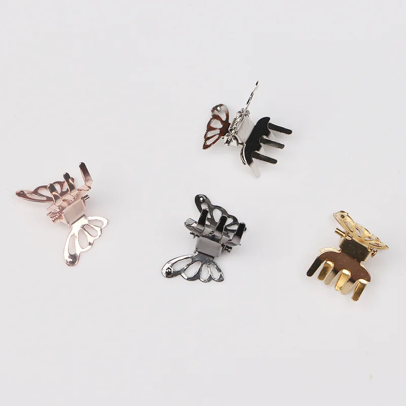 10pcs Mini Butterfly Hair Claw Clips Alloy Fashionable Cute Small Side Pin Hairpin Girls Women Hair Accessories for Daily Use