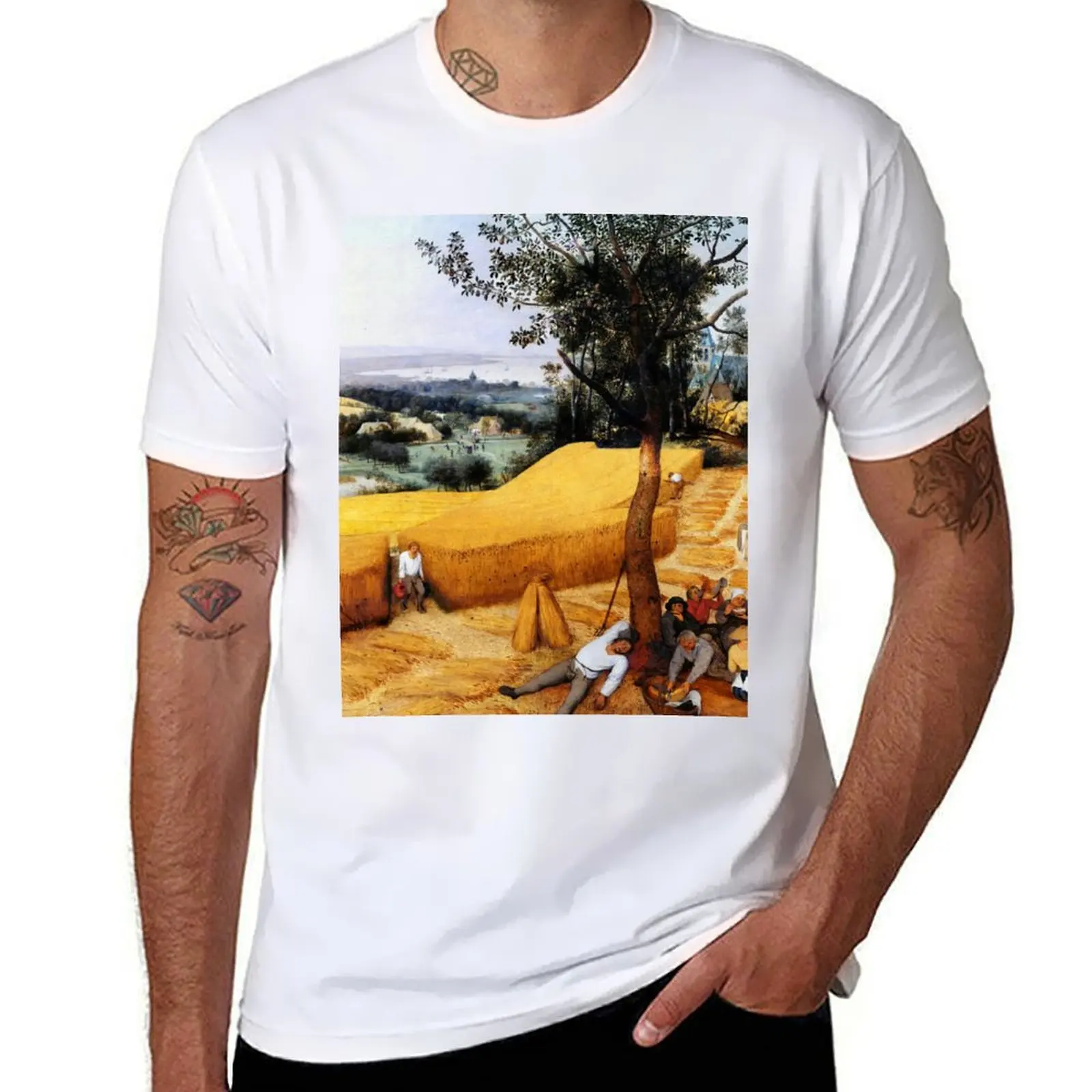 

Рубашки Harvesters The t Elder, рубашки Pieter, мягкие мужские хлопковые футболки Bruegel, мужская футболка