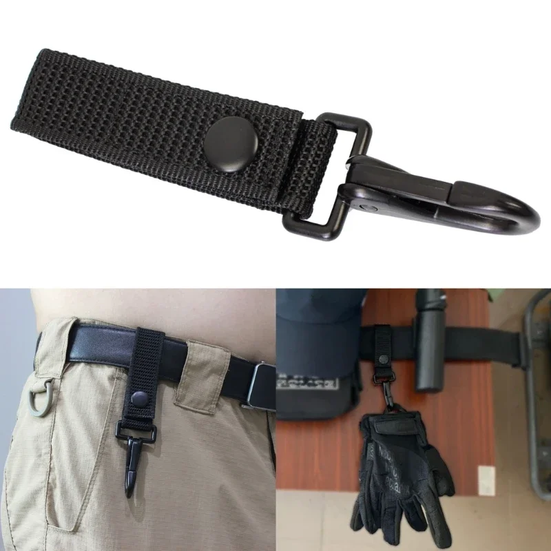 

Police Heavy Duty Key Belt Keeper Clip Key Holder with Nylon Hook Strap & Strong Metal Snap & Key Clip Molle Keychain Organizer
