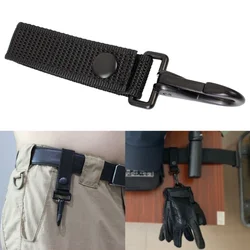 Police Heavy Duty Key Belt Keeper Clip Key Holder with Nylon Hook Strap & Strong Metal Snap & Key Clip Molle Keychain Organizer