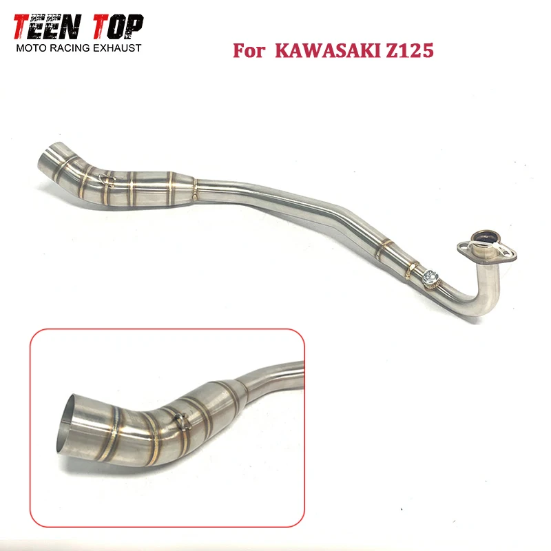 For Kawasaki Z125 Exhaust Header Z 125 Modified Motorccyle Exhaust Pipe Z125 Escape Moto Front Connect Tube Slip-on 51mm Muffler