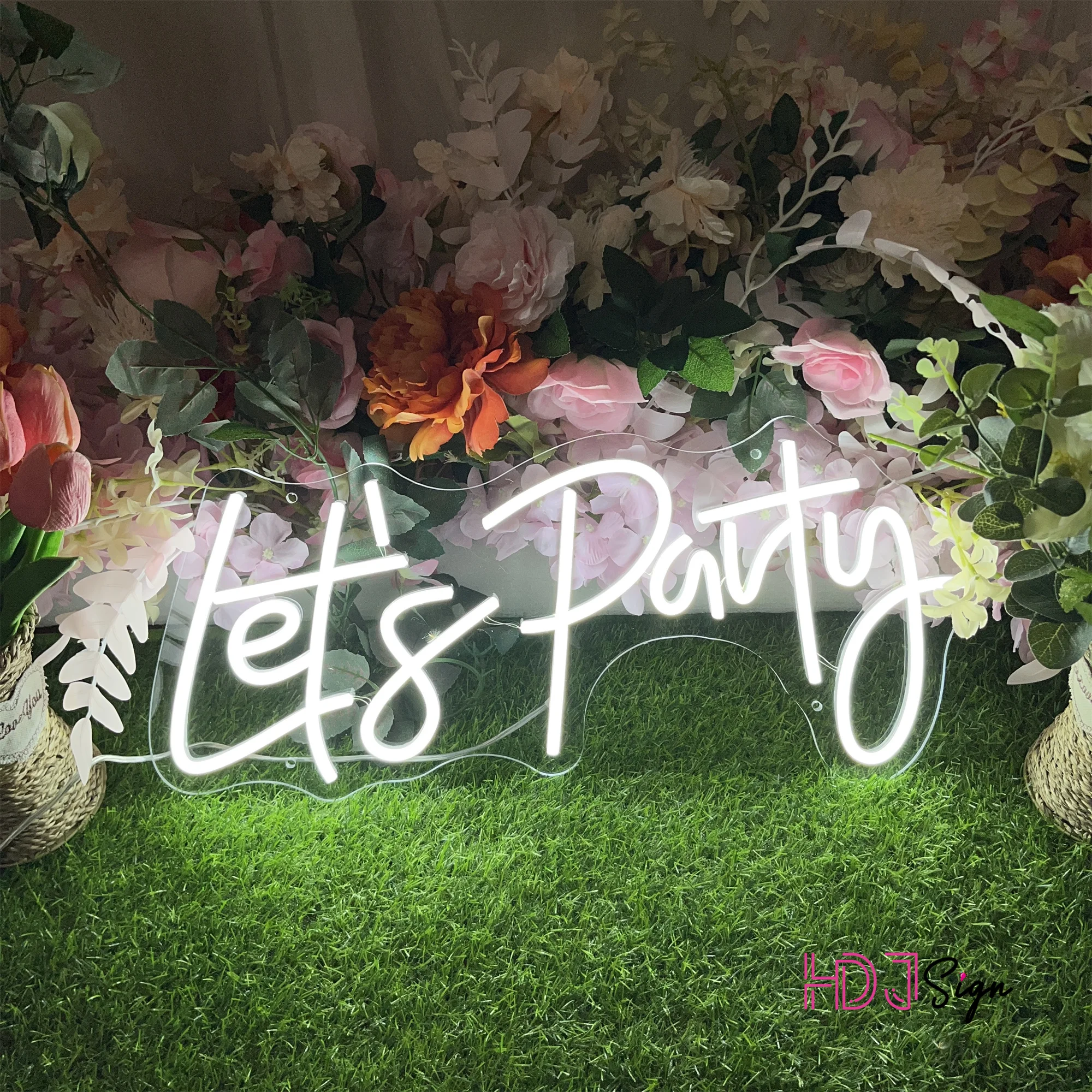 Let\'s party Neon Sign 47x23cm Custom Neon Led Light Signs For Birthday Party Wedding Decoration Bar Home Room Wall Decor