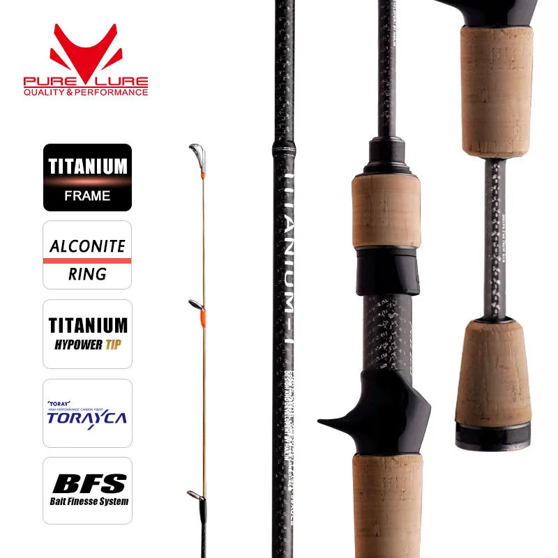 PURELURE TITANIUM-T XUL BFS Rod 0.5-6g Bait Weight 5FT 6FT Perch Trout Bass Spinning Casting Titanium Guide Bracket F MF Action