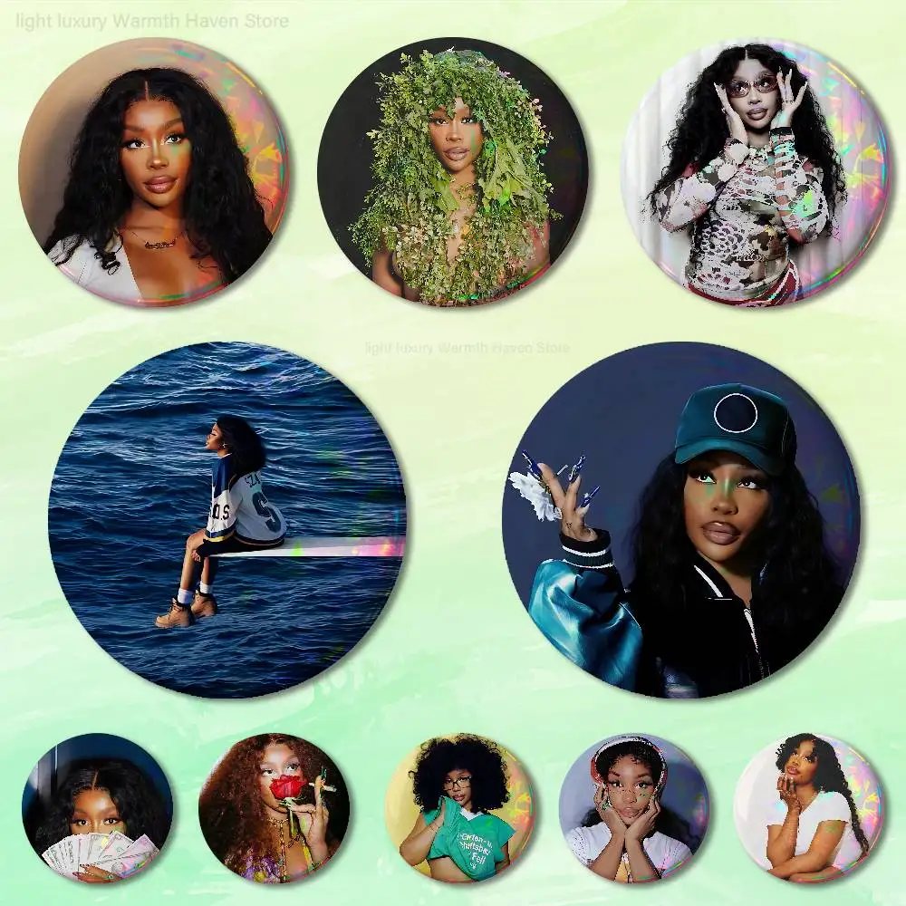 

S-SZA SOS Singer Enamel Pin Tinplate Round Brooch Cosplay Nijigen Otaku Culture Badges 58mm 44mm 32mm 75mm 25mm