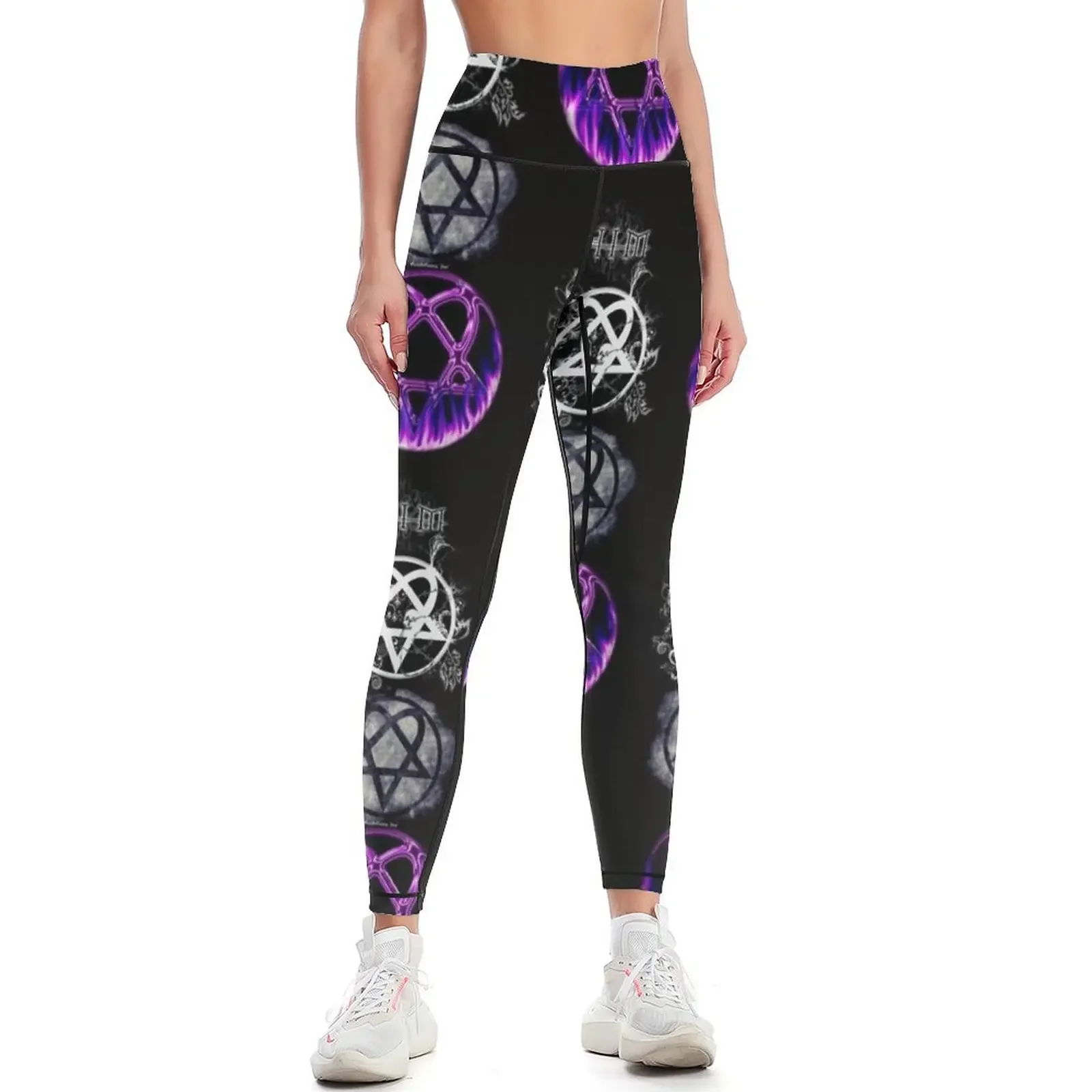

HIM_by_MusicArtFantasy_4_heartagram_logos Leggings sportswear gym Women's sports pants Golf wear Womens Leggings