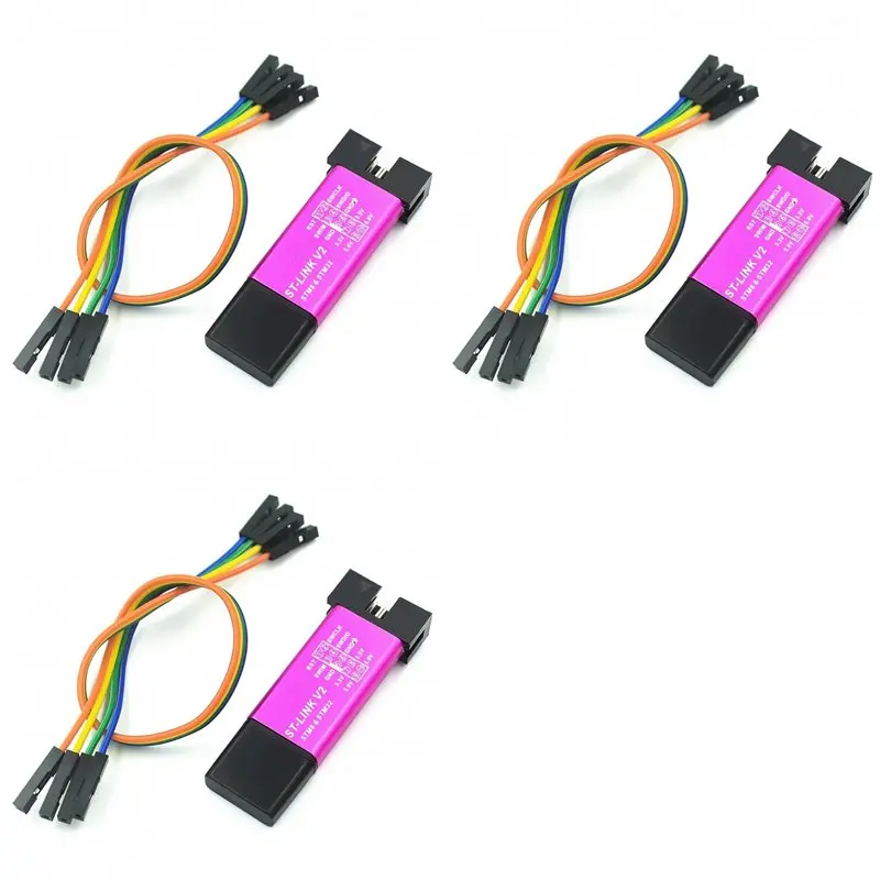 3X ST Link V2 Mini STM8 STM32 Simulator Download Programmer Programming With Cover Cable (Random Color)