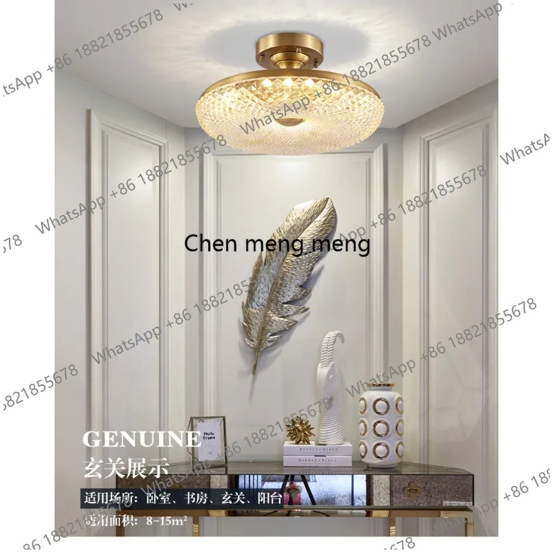 

Потолочная люстра класса люкс из цельной меди для дома, спальни, кабинета, гостиной, прихожей, коридора, балкона, с хрустальными элементами