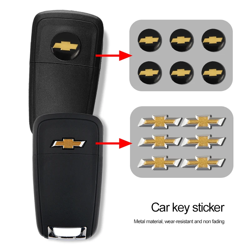 

Car Remote Key Emblem Sticker Aluminum Keys Decoration Decal For Chevrolet Silverado Impala Malibu Cruze Camaro Blazer SparkAveo