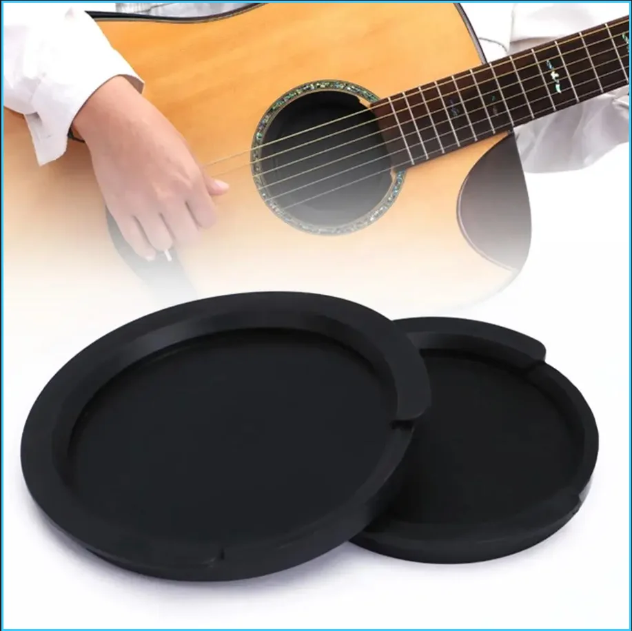 سيليكون الصوتية الكلاسيكية الغيتار ثقب الصوت غطاء الغيتار الحد من الضوضاء الغيتار الملحقات 2 أحجام عازلة كتلة وقف المكونات أجزاء