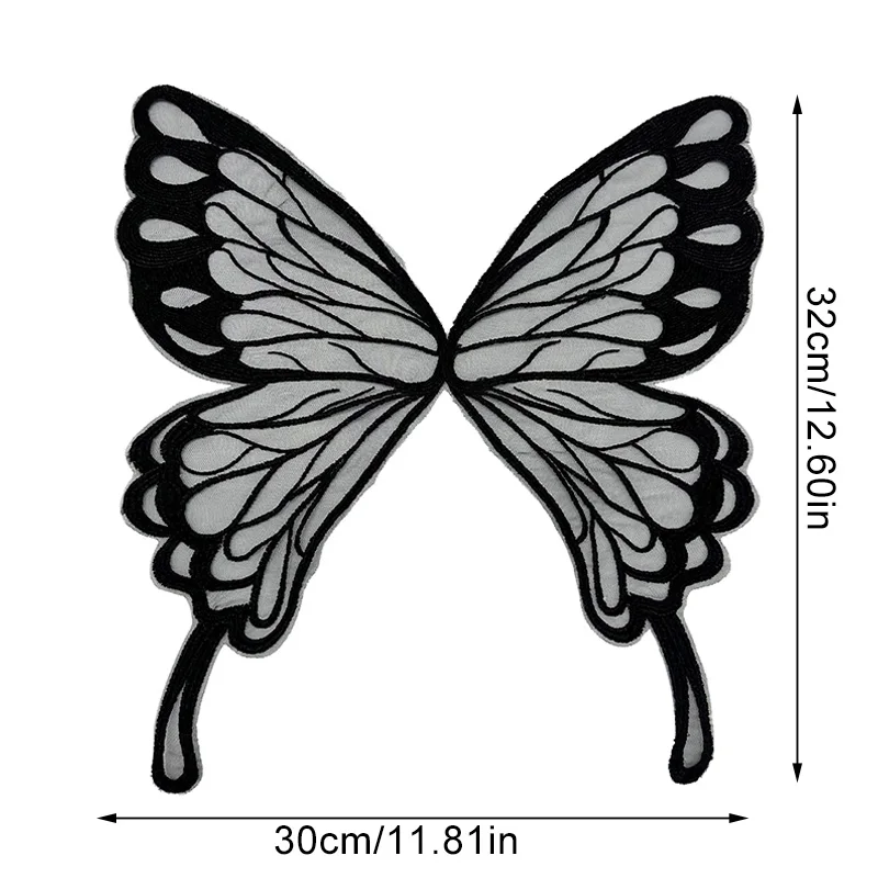 Embroidered Butterfly Tulle Mesh Applique Fake Collar Sewing Craft Butterfly Patch For DIY Clothing Wedding Dress Decoration