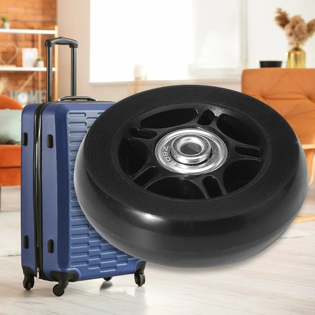 

1 Pair Trolley Case Wheels Luggage Suitcase Replacement Wheels Mute with Metal Bearings Axles Screw Wheels Bearings Repair Kits