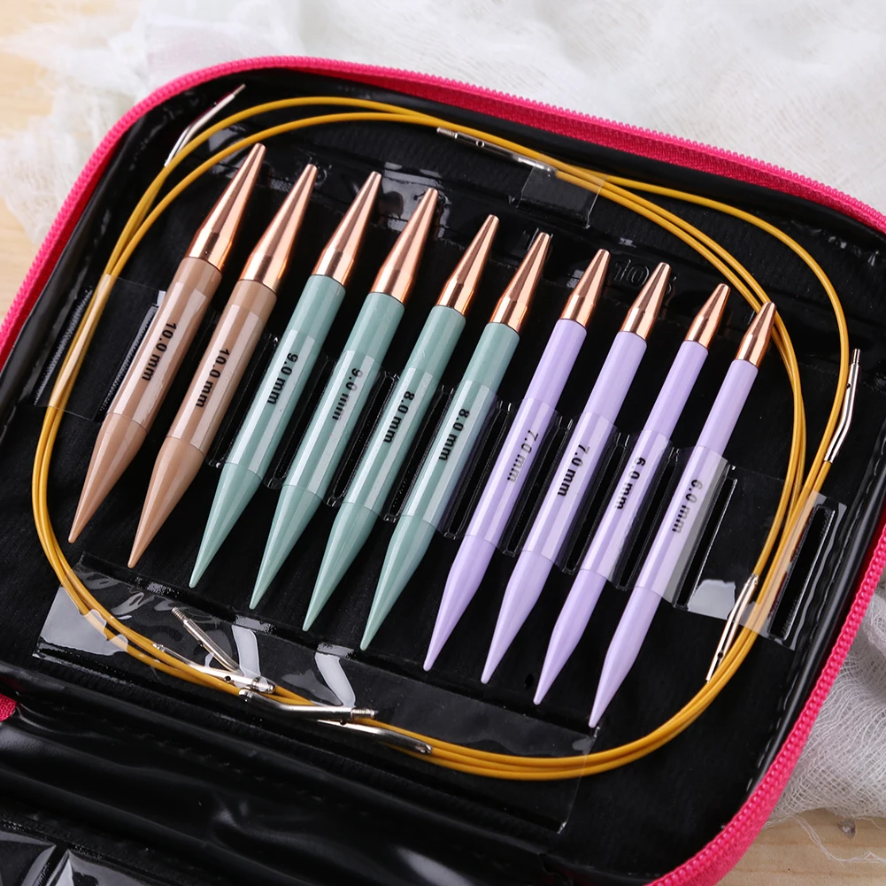 Crochet Hook Circular Knitting Needles Set with Case DIY Art Craft Weaving Sewing Stitches Tools Crochet Needle Knitting Tools