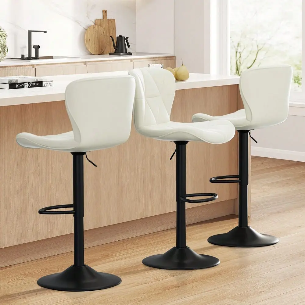

Modern Bar Stool 1 Piece Set, Bar Stool, Faux Leather holstered Swivel Stool, Adjustable Counter Height Chair