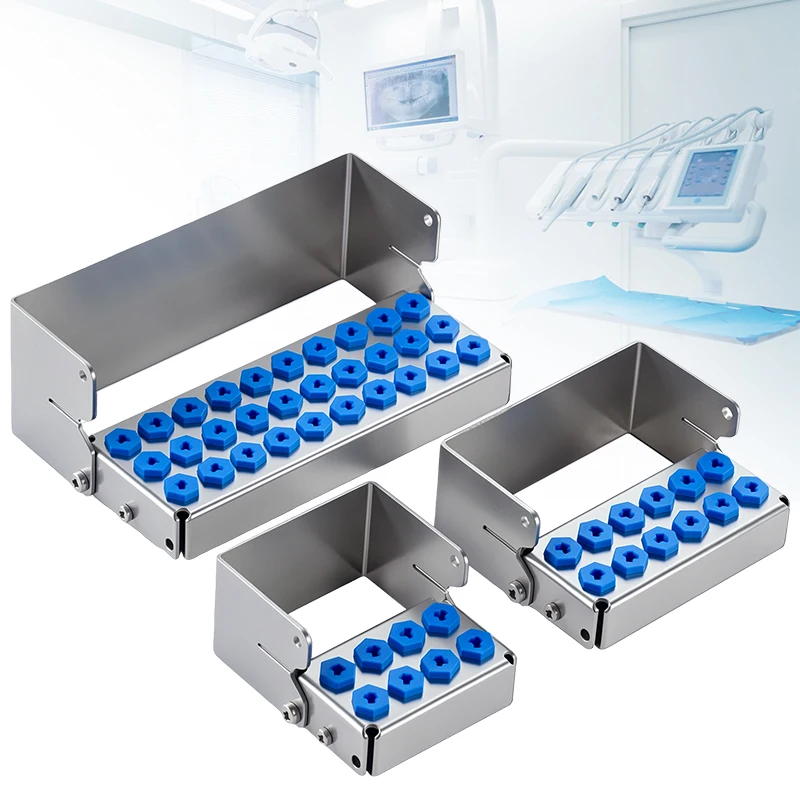 Autoclavable Dental Burs Disinfection Box - 8/12/30 Holes Drill Bits Implant Holder Organizer Sterilizer Case for Dental Scaler