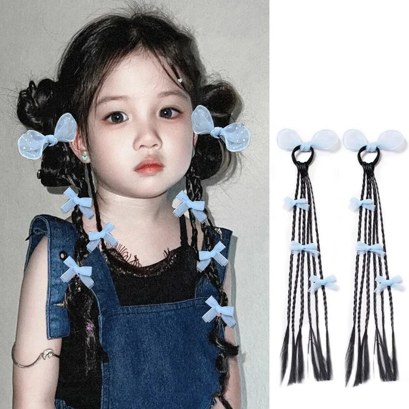 

Children's Wig Braid Hairband Baby Bow Knot Hair Accessories Girls' High Ponytail Kids Headbands Baby's Fried Dough Twists Braid