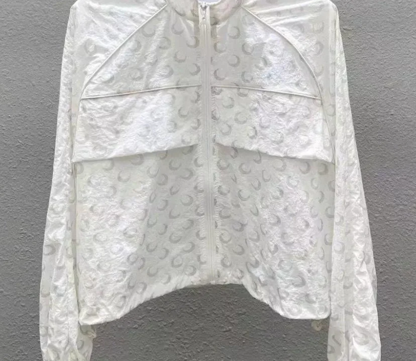 Women Sun Protection Reflective Jacket Korean Casual Long Sleeve Oversized Loose Moon Print Autumn