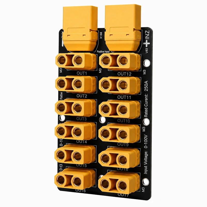 1PCS Dual Parallel XT90 Power Distribution Board 200A High-Current PDB Module 12-Channel Ouputs for RC Models Power Management