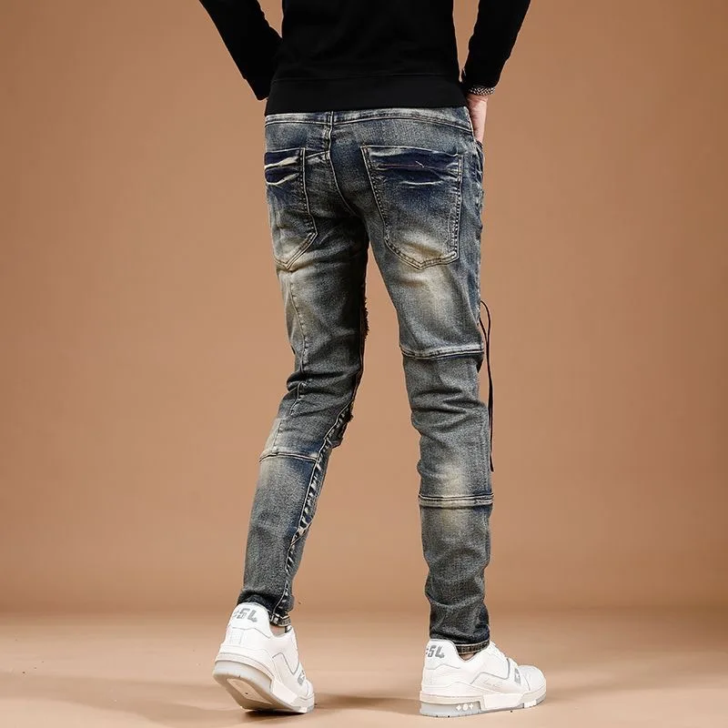 2024 primavera e autunno nuova moda retrò Jeans elasticizzati pantaloni Casual da uomo comodi e traspiranti di alta qualità 28-36