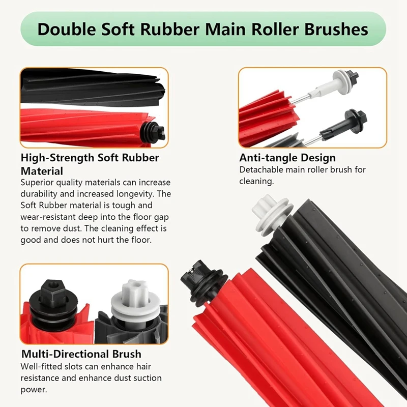 ل Roborock Q5 Pro Q5 Pro + (Plus) Q5 Max + (Plus) Q5 Duoroller + (Plus) Q8 Max Q8 Max + (Plus) أجزاء المكنسة الكهربائية الروبوتية