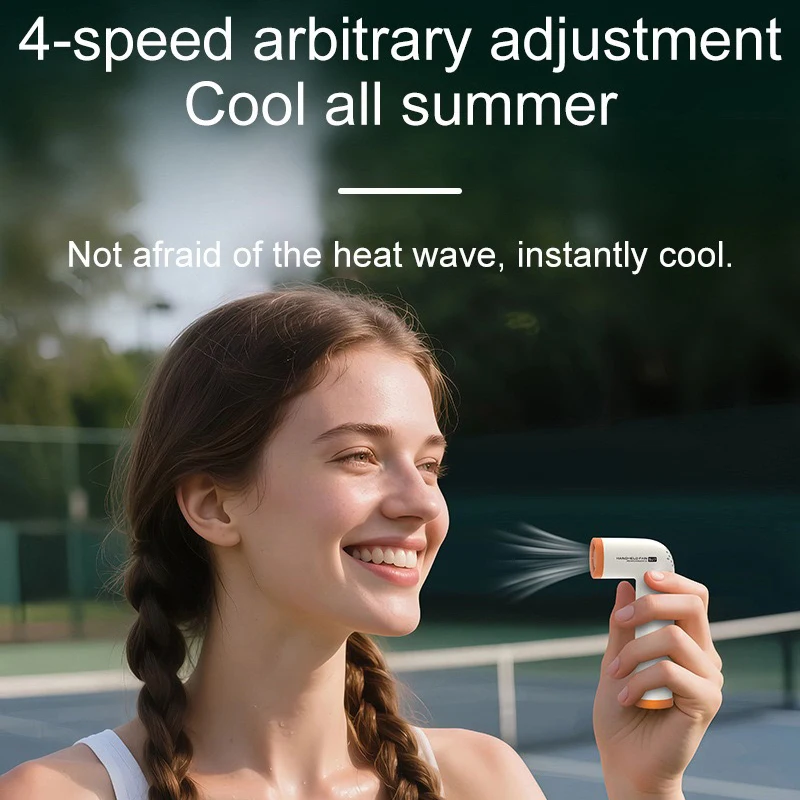 مروحة فائقة السرعة بحجم يدويًا مع رياح قوية للغاية - نموذج مدفع الرياح المدمج لسطح المكتب بدون فرش.