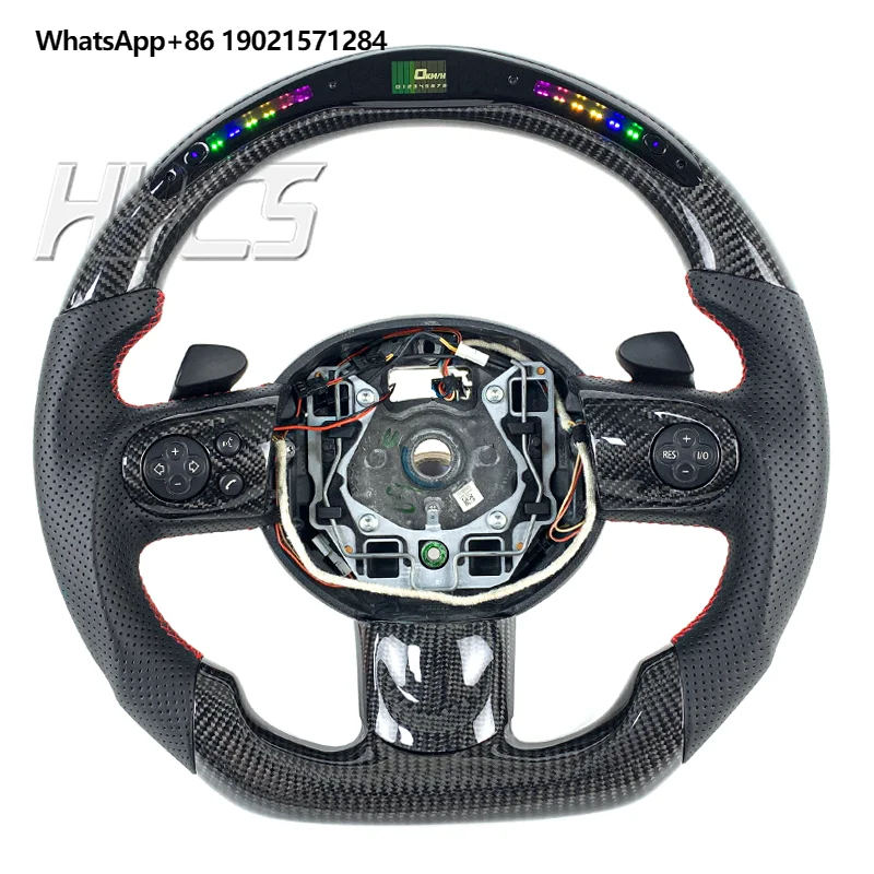 

LED Carbon Fiber Steering Wheel for Mini R56 F55 F56 JCW R50 F57 R57 R55 F60 F54 Cooper S R51 R52 R53 R54 R58 R59