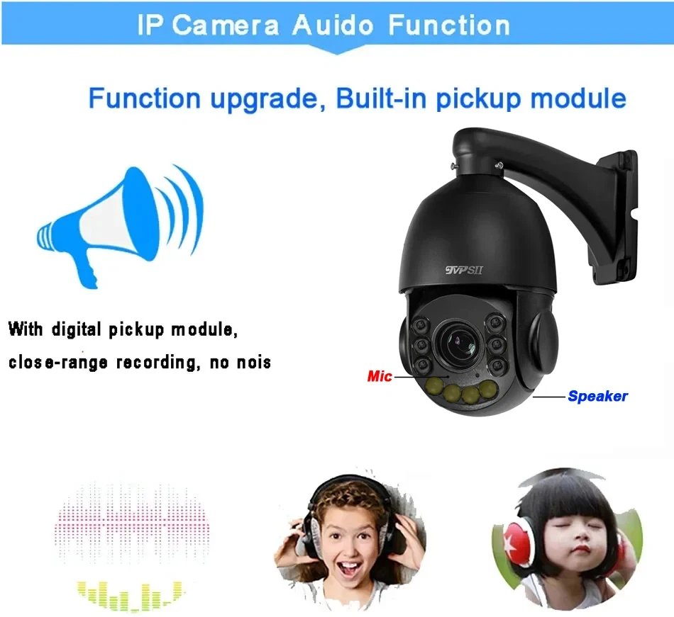 Hik Onvif Protocol Max.512G Metal Full Color Auto  Tracking 8MP 4K 20X Zoom 360° Outdoor Audio POE PTZ Speed Dome IP Camera image 6