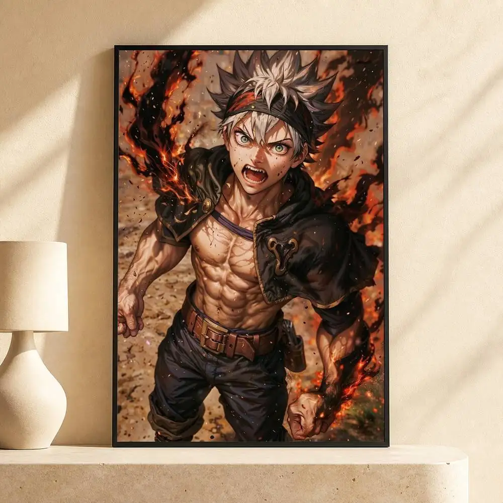 B-Black Clover Asta Waterproof Self-Adhesive Wall Poster for Bedroom Living Room Home Decor view 4