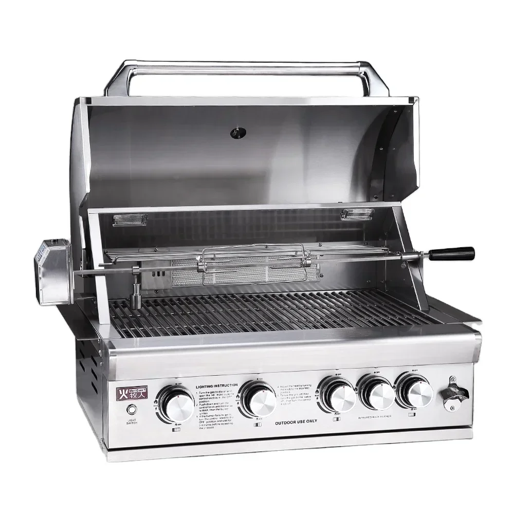 Advanced 304 Stainless Steel Outdoor Barbecue Kitchen with Built-in Desktop Dual-purpose Barbecue Grill